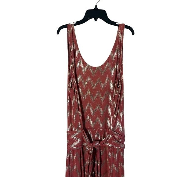 SOFT SURROUNDINGS Alessandra Metallic Chevron Stripe Maxi Dress 2BQ52 - Picture 4 of 9